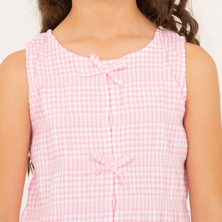 Camisa para niñas con detalle de lazos decorativos - Rosada