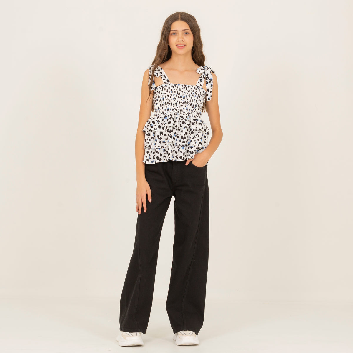 Camisa para niñas con diseño animal print - Azul