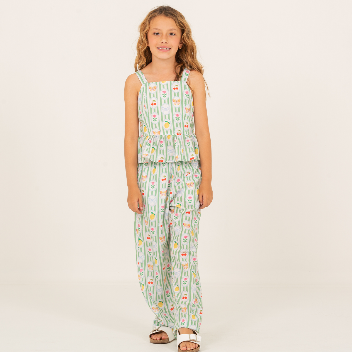 Cro top para niñas con diseño estampado - Verde