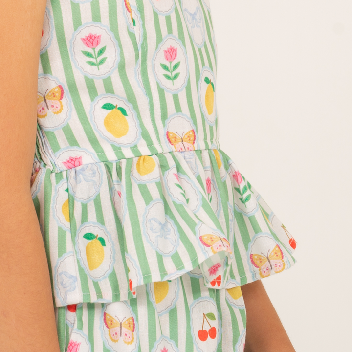 CROP TOP PARA NIÑAS CON DISEÑO ESTAMPADO - VERDE