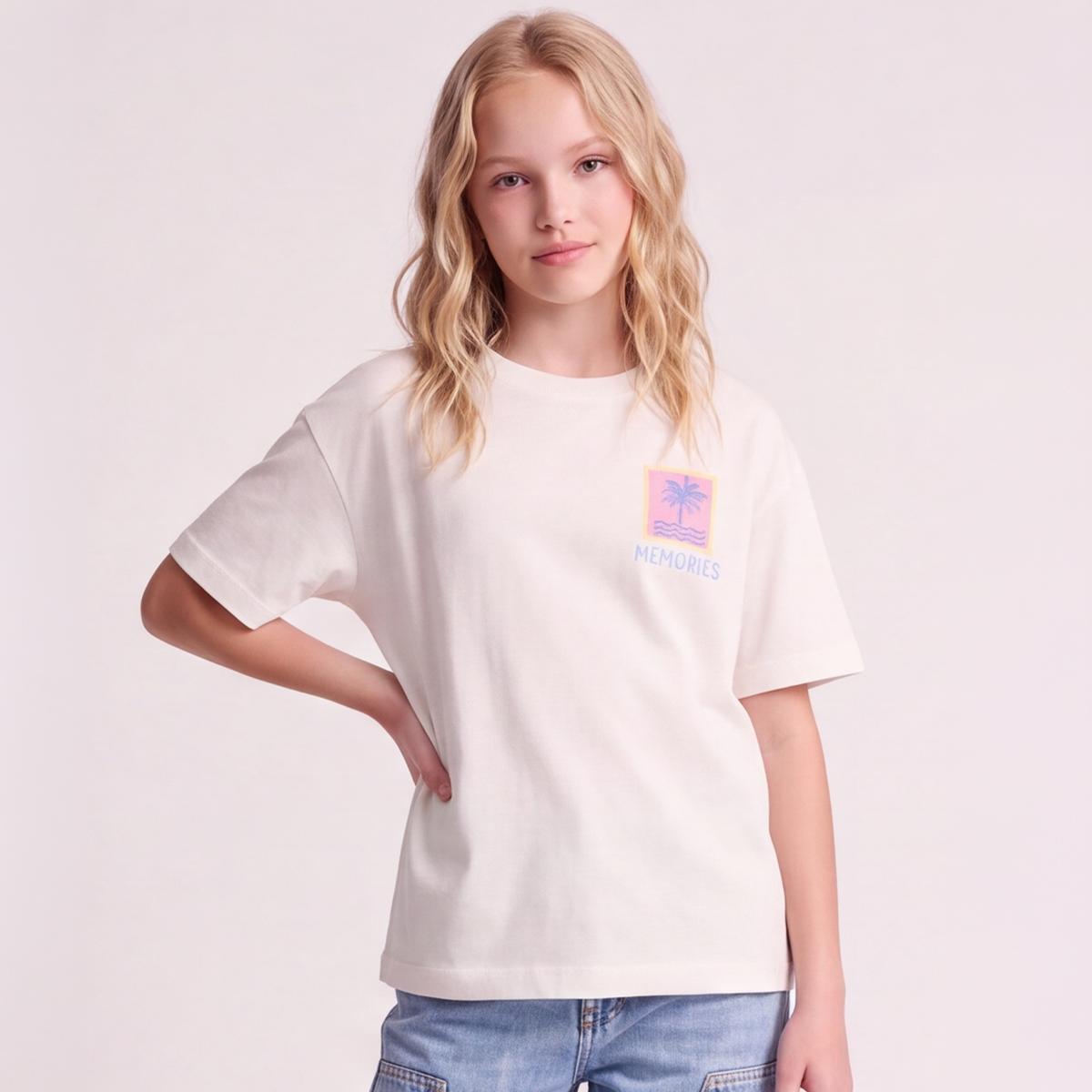 Camiseta para niñas con diseño estampado “Memories - Sun & Sea”