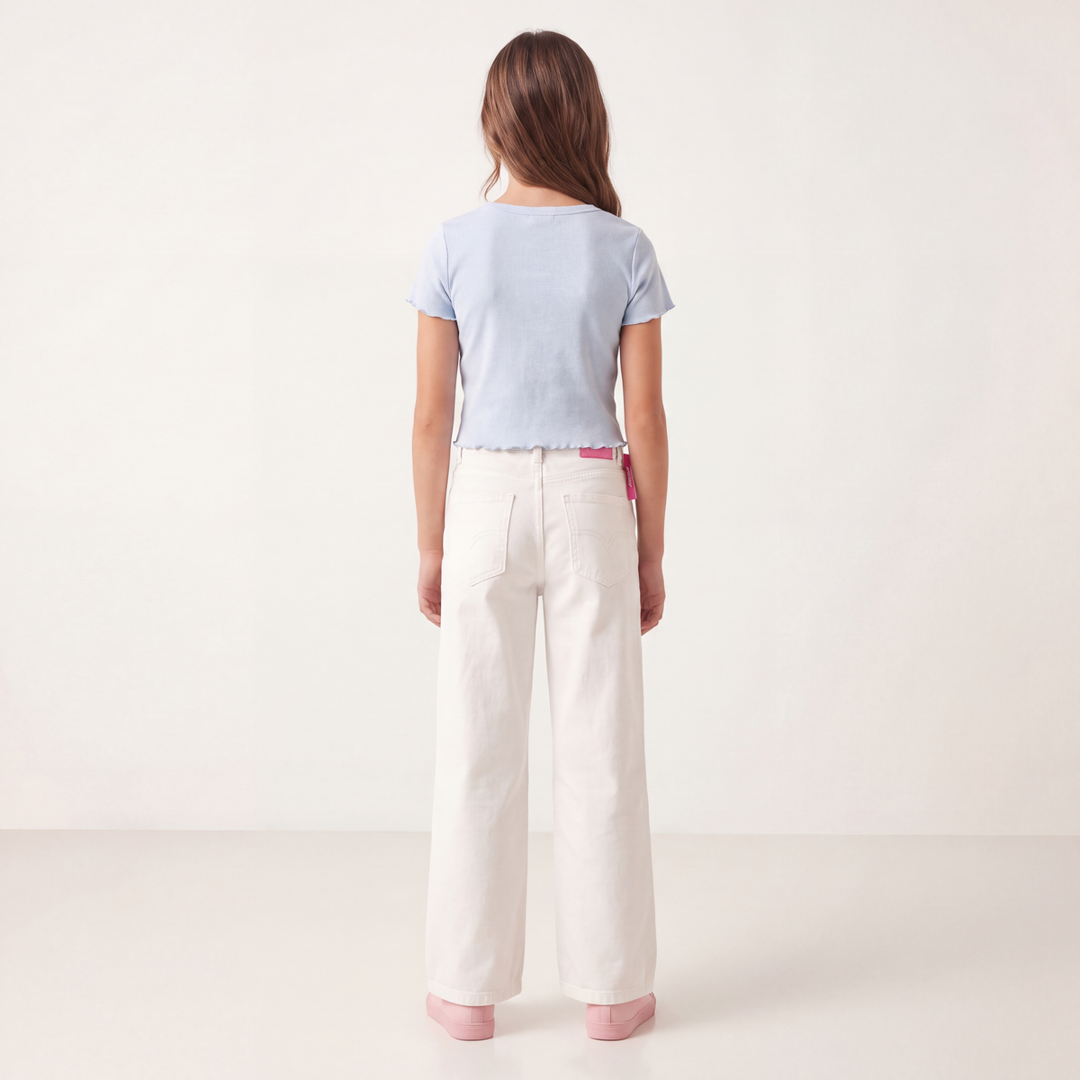 Camisa para niñas en rib con diseño frontal de tortuga – Azul