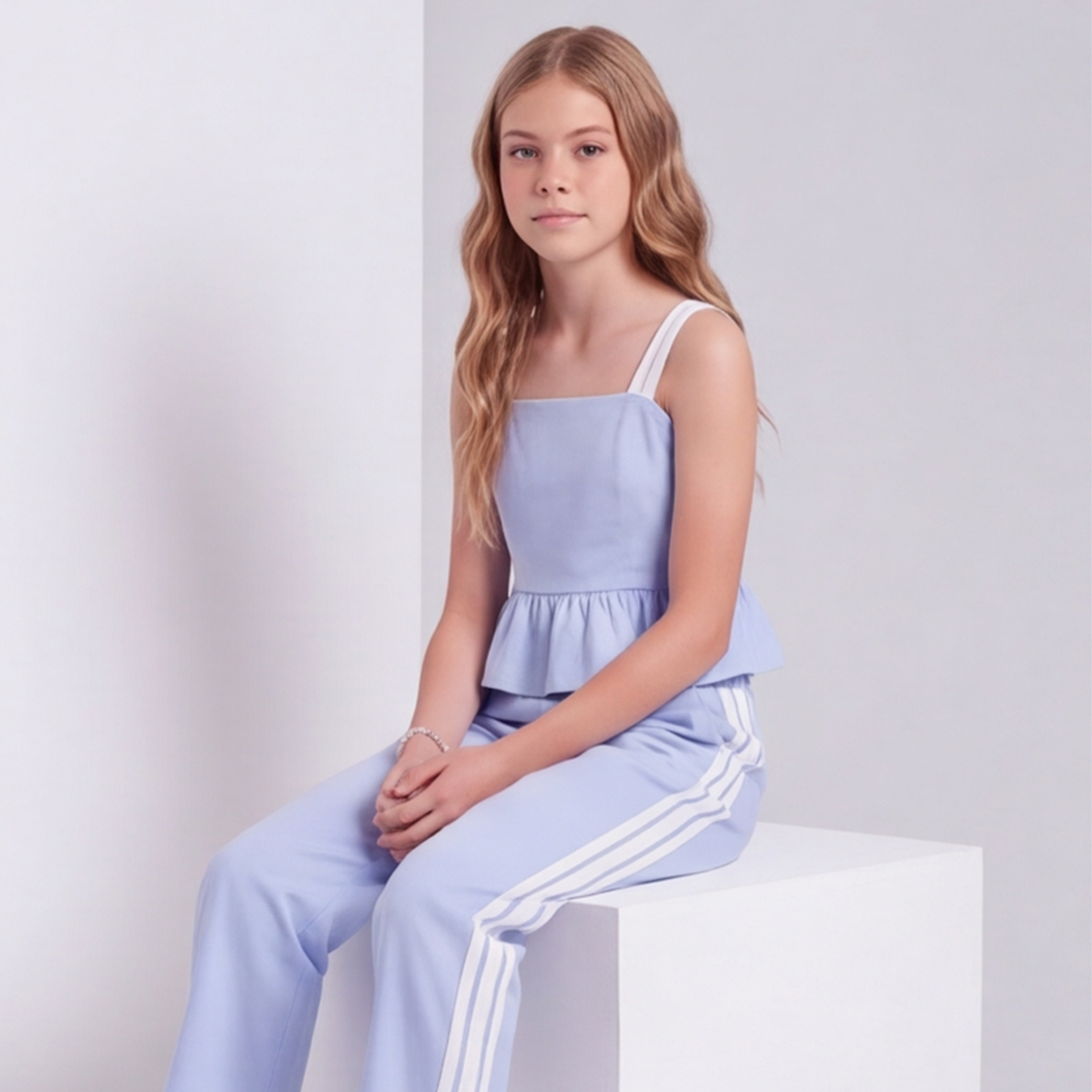 Crop top para niñas - Azul