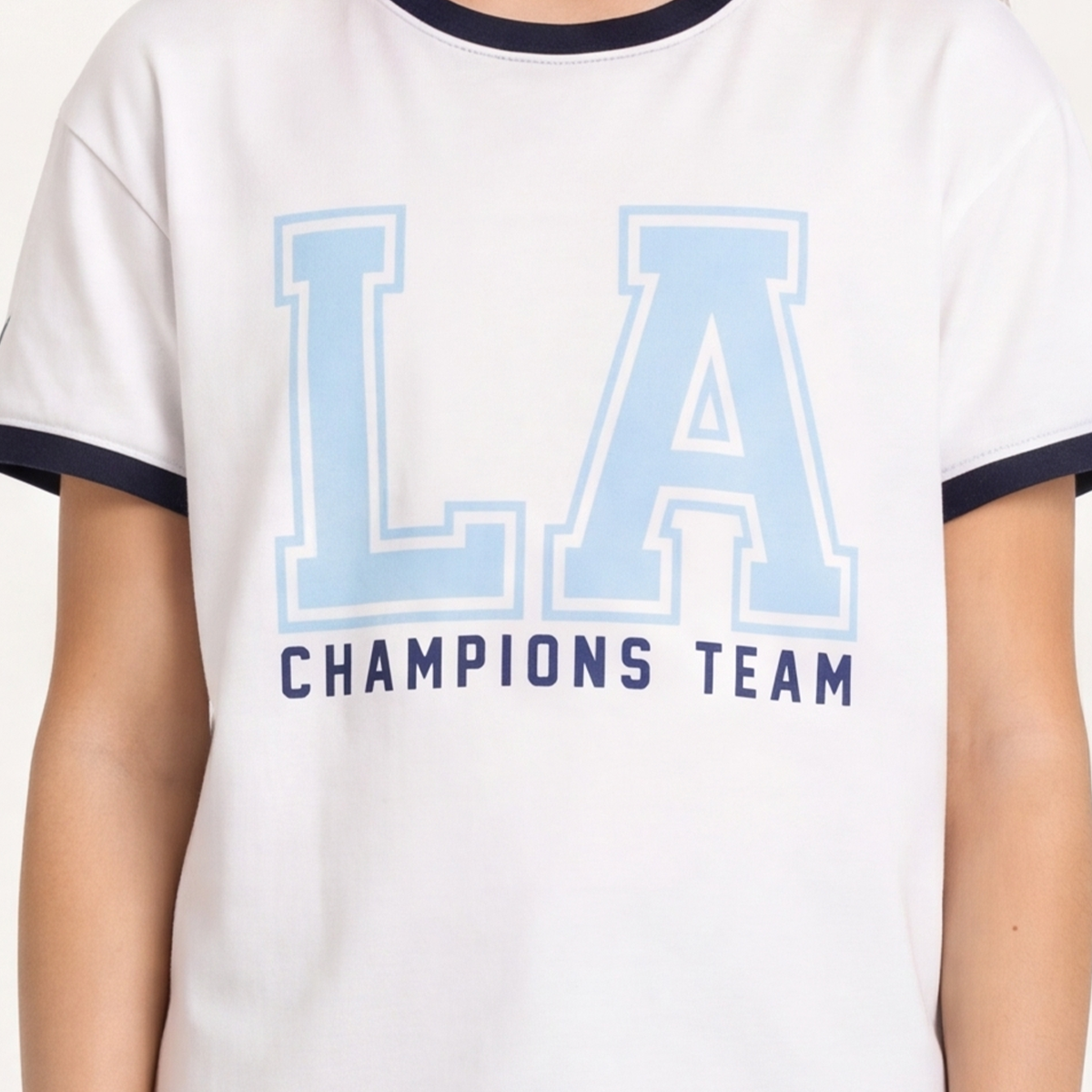 Camiseta para niñas con diseño estampado “LA Champions team“ - Beige