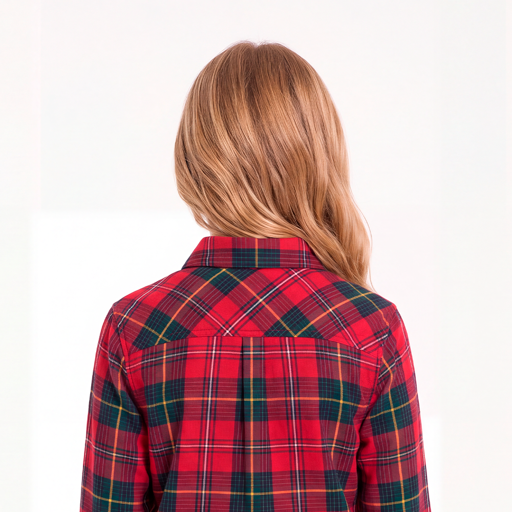 Camisa para niñas manga larga - Roja