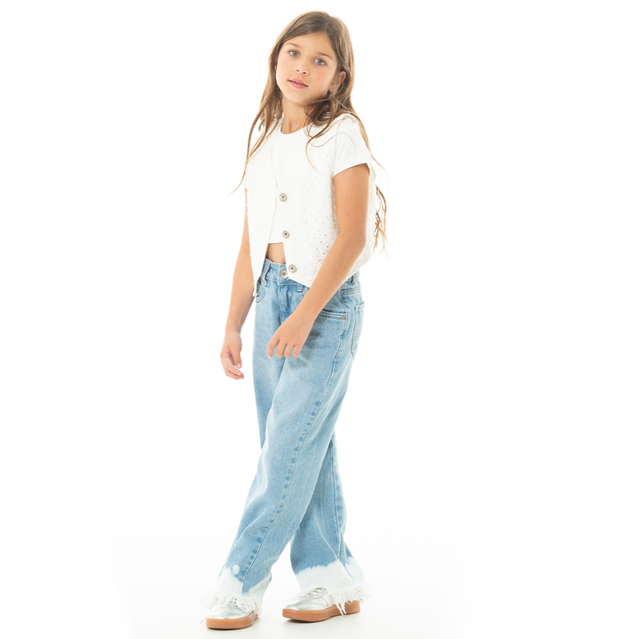CHALECO PARA NIÑAS CON DISEÑO TEXTURIZADO