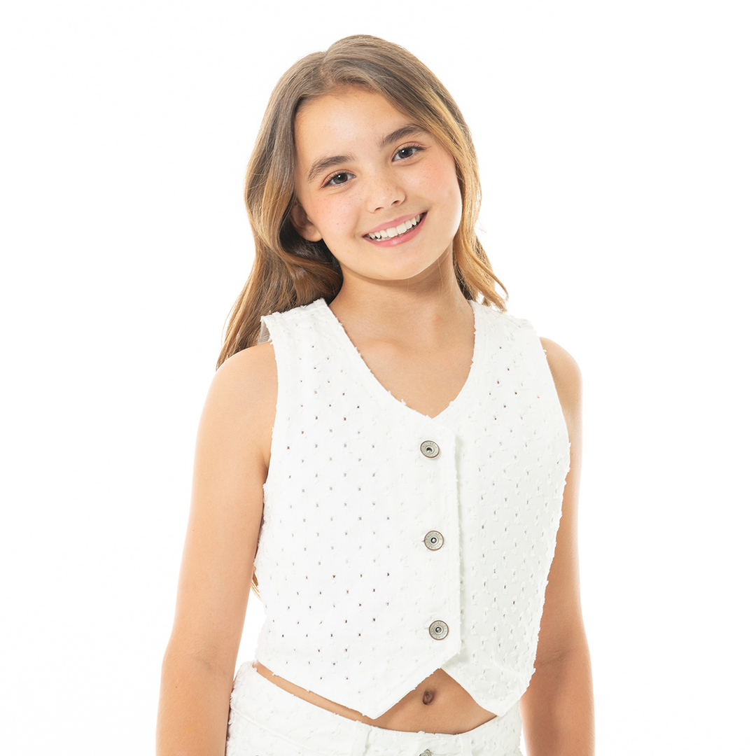 CHALECO PARA NIÑAS CON DISEÑO TEXTURIZADO