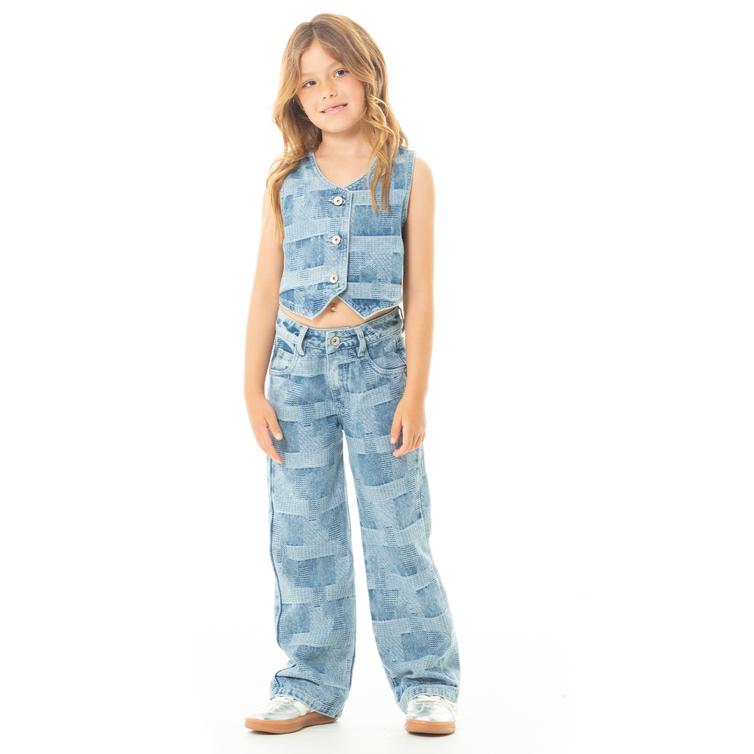 CHALECO PARA NIÑAS DENIM INDIGO