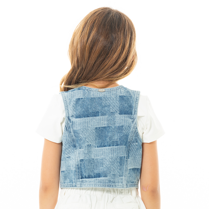CHALECO PARA NIÑAS DENIM INDIGO
