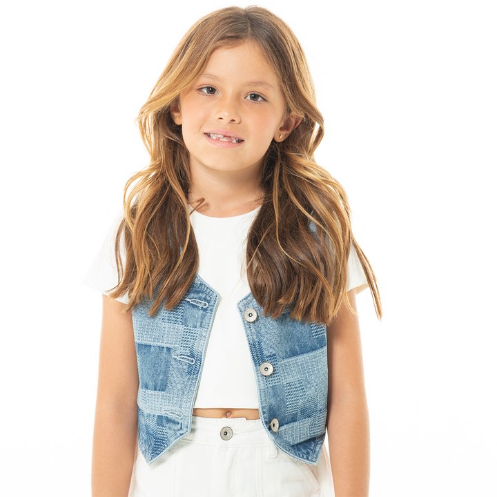 CHALECO PARA NIÑAS DENIM INDIGO