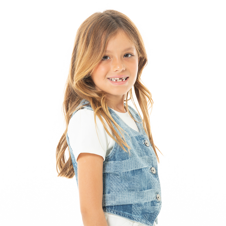 CHALECO PARA NIÑAS DENIM INDIGO