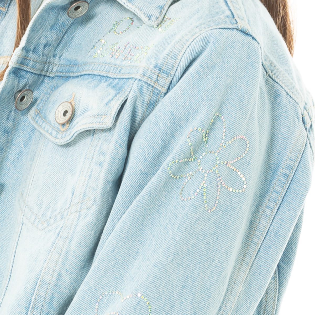 CHAQUETA PARA NIÑAS CON APLIQUES BRILLANTES