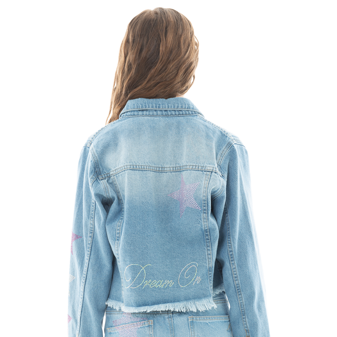 CHAQUETA PARA NIÑAS CON DISEÑO DE ESTRELLAS