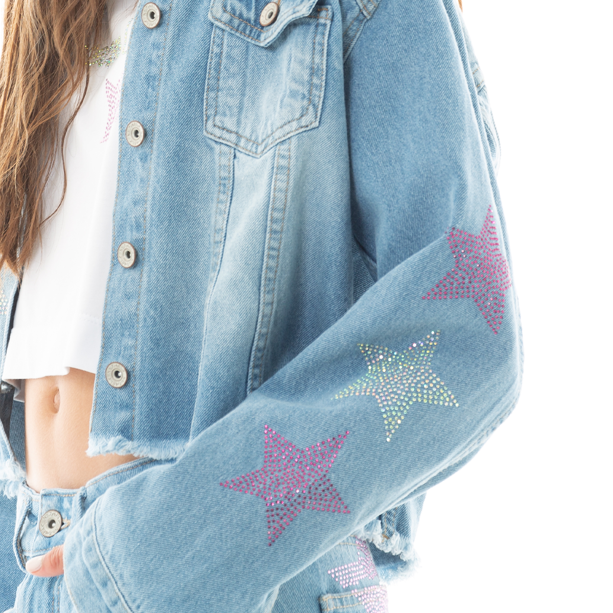 CHAQUETA PARA NIÑAS CON DISEÑO DE ESTRELLAS