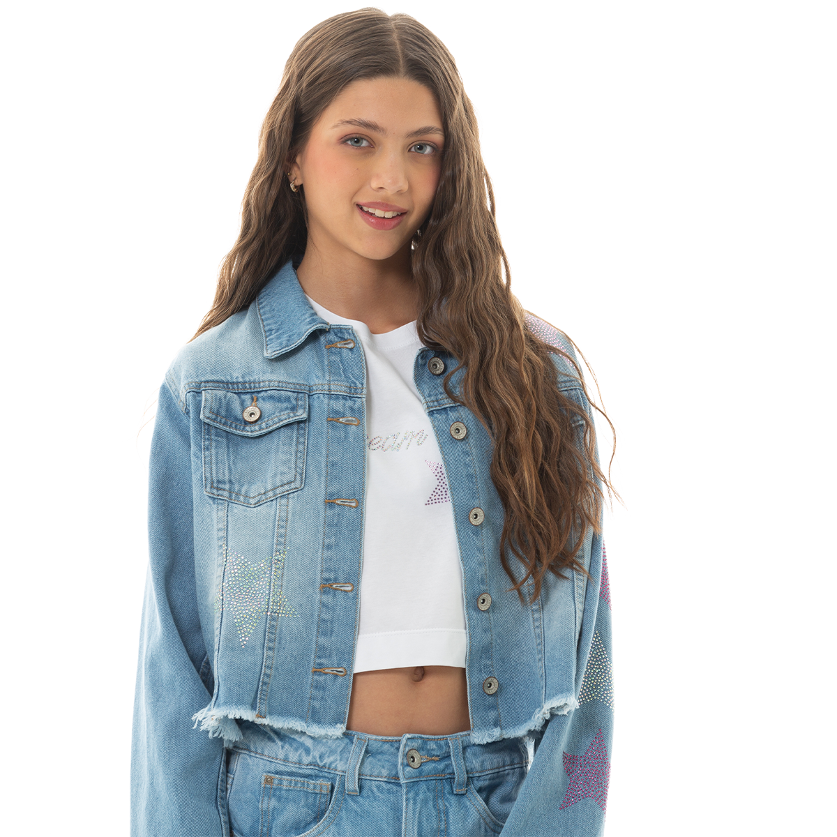 CHAQUETA PARA NIÑAS CON DISEÑO DE ESTRELLAS