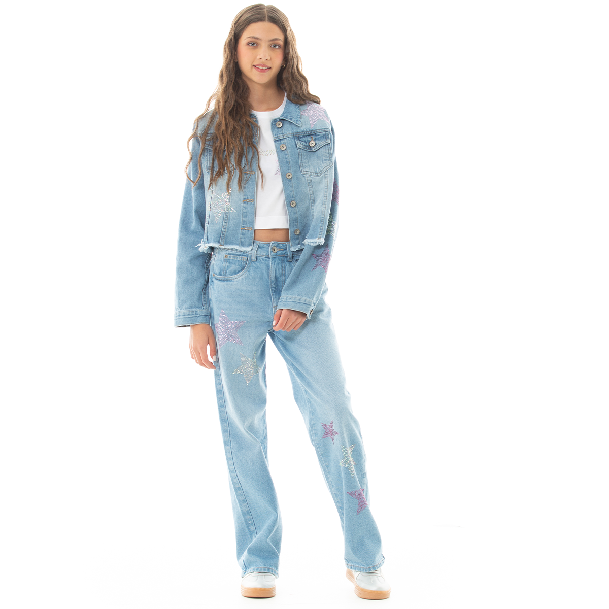 CHAQUETA PARA NIÑAS CON DISEÑO DE ESTRELLAS