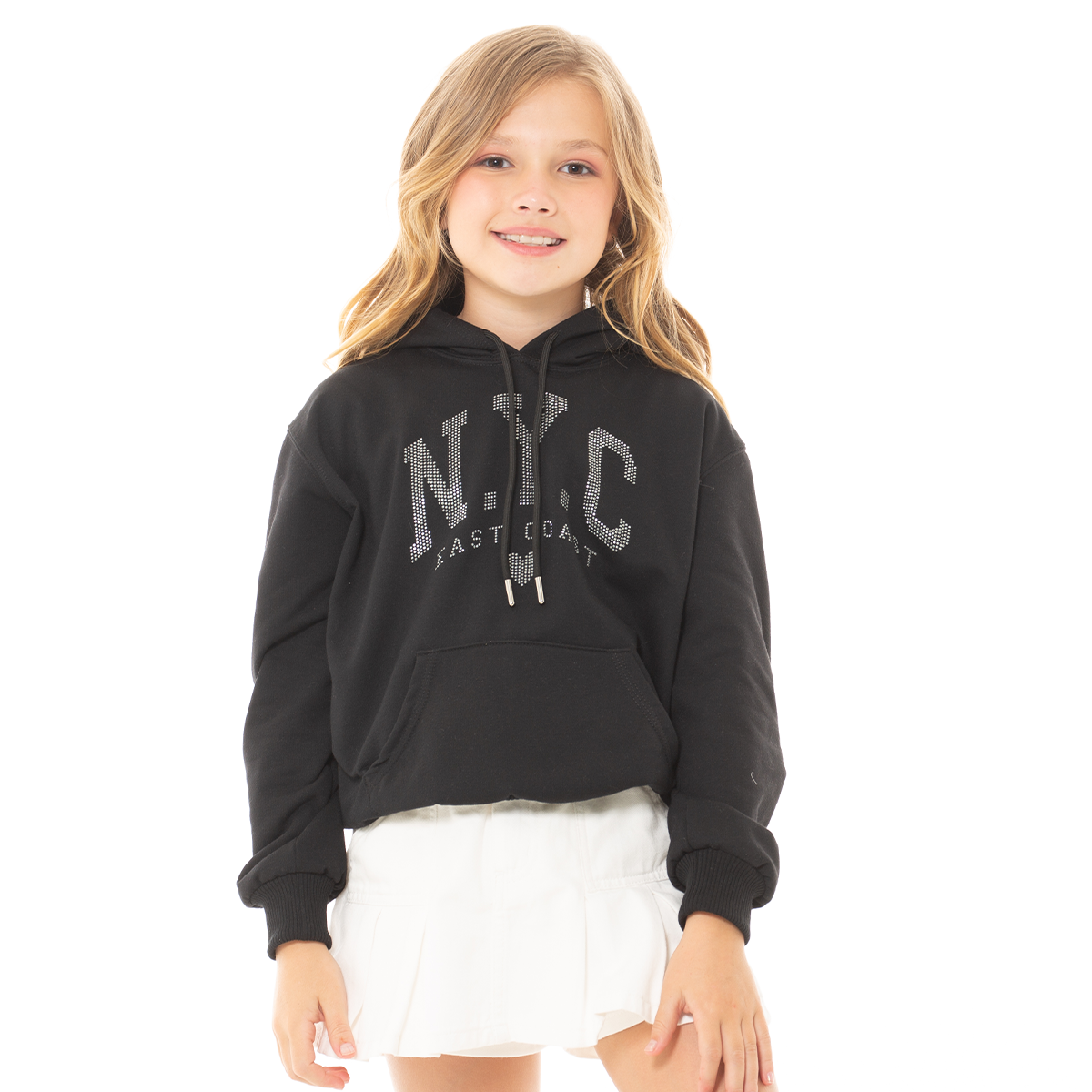 HOODIE PARA NIÑAS CON APLIQUES BRILLANTES