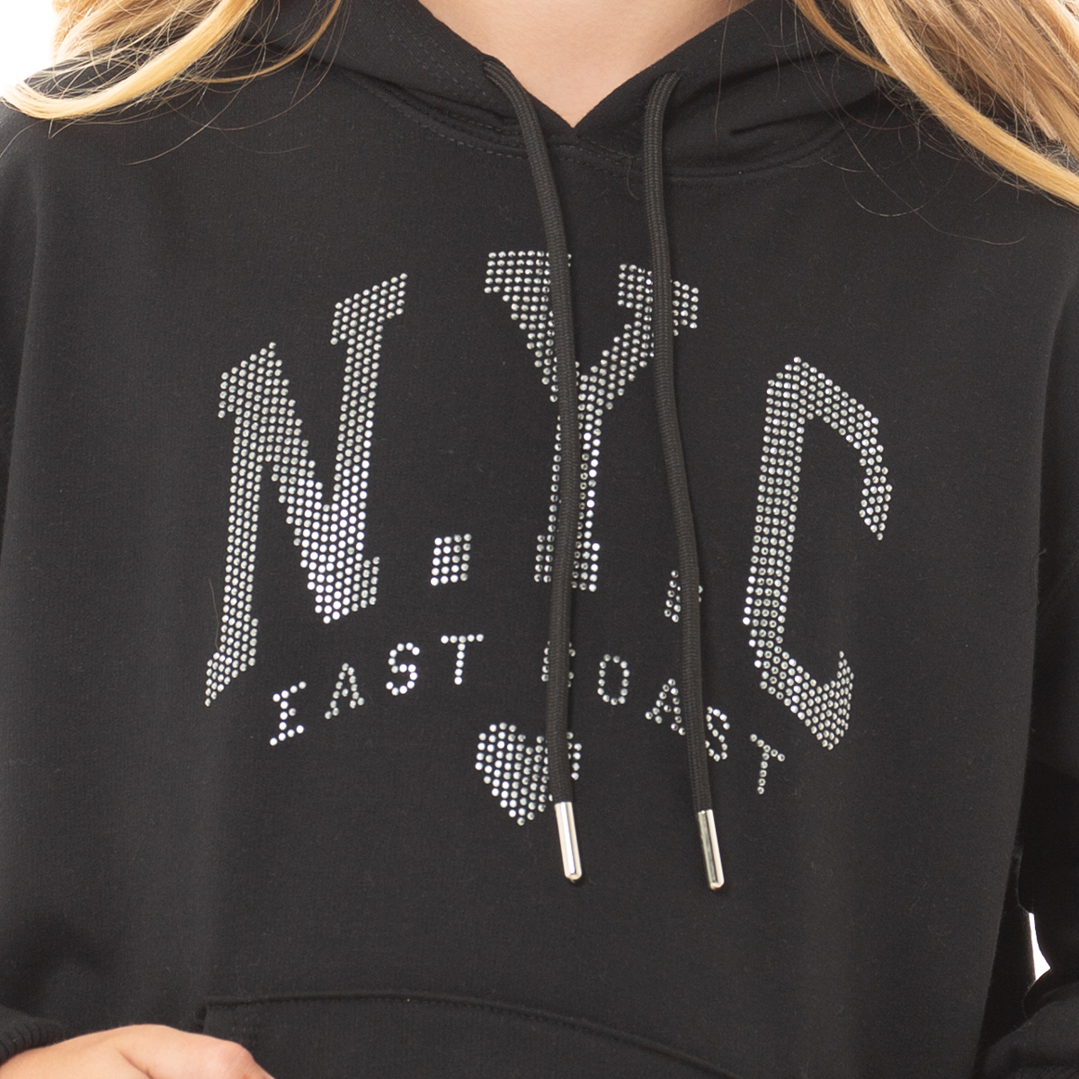 HOODIE PARA NIÑAS CON APLIQUES BRILLANTES