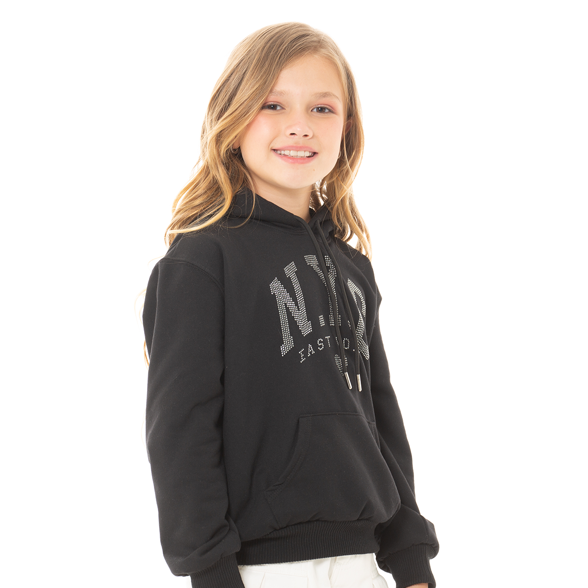 HOODIE PARA NIÑAS CON APLIQUES BRILLANTES