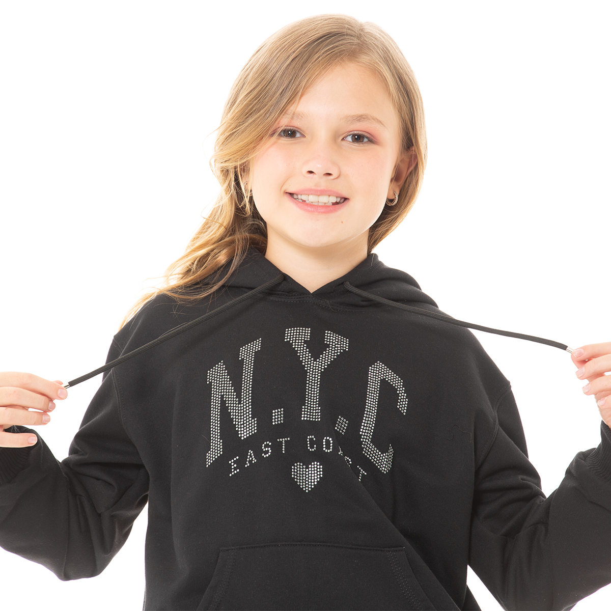 HOODIE PARA NIÑAS CON APLIQUES BRILLANTES