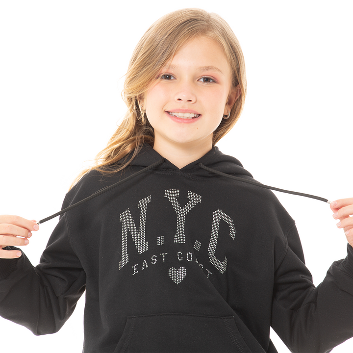 HOODIE PARA NIÑAS CON APLIQUES BRILLANTES