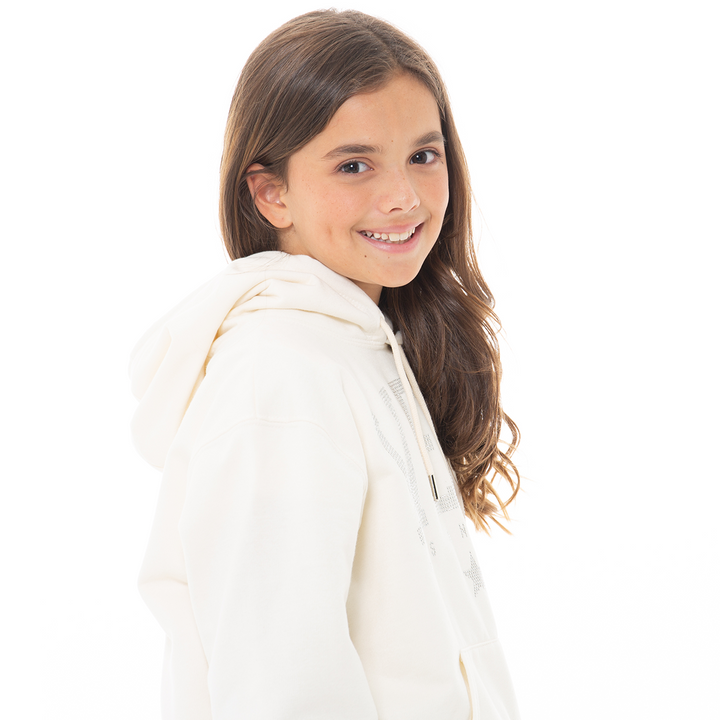 HOODIE PARA NIÑAS CON APLIQUES BRILLANTES