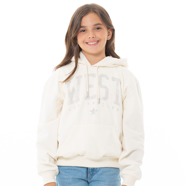 HOODIE PARA NIÑAS CON APLIQUES BRILLANTES