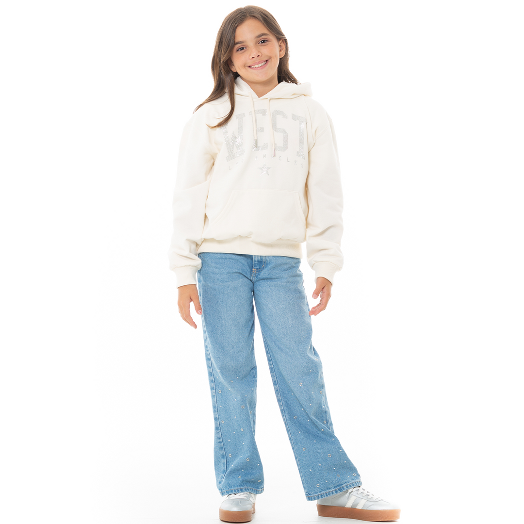 HOODIE PARA NIÑAS CON APLIQUES BRILLANTES