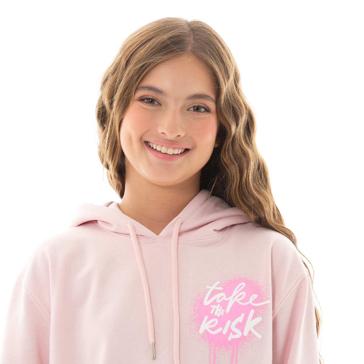 HOODIE PARA NIÑAS CON DISEÑO ESTAMPADO TAKE THE RISK