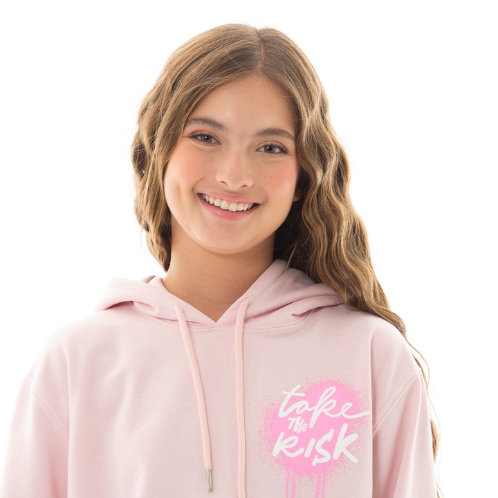 HOODIE PARA NIÑAS CON DISEÑO ESTAMPADO TAKE THE RISK