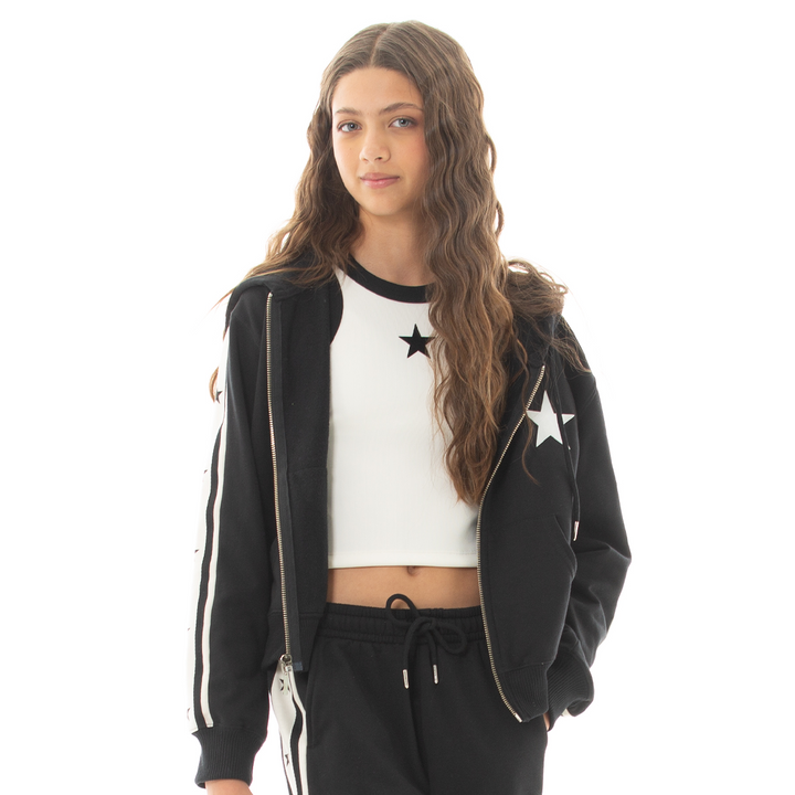 HOODIE PARA NIÑAS CON DISEÑO DE ESTRELLAS