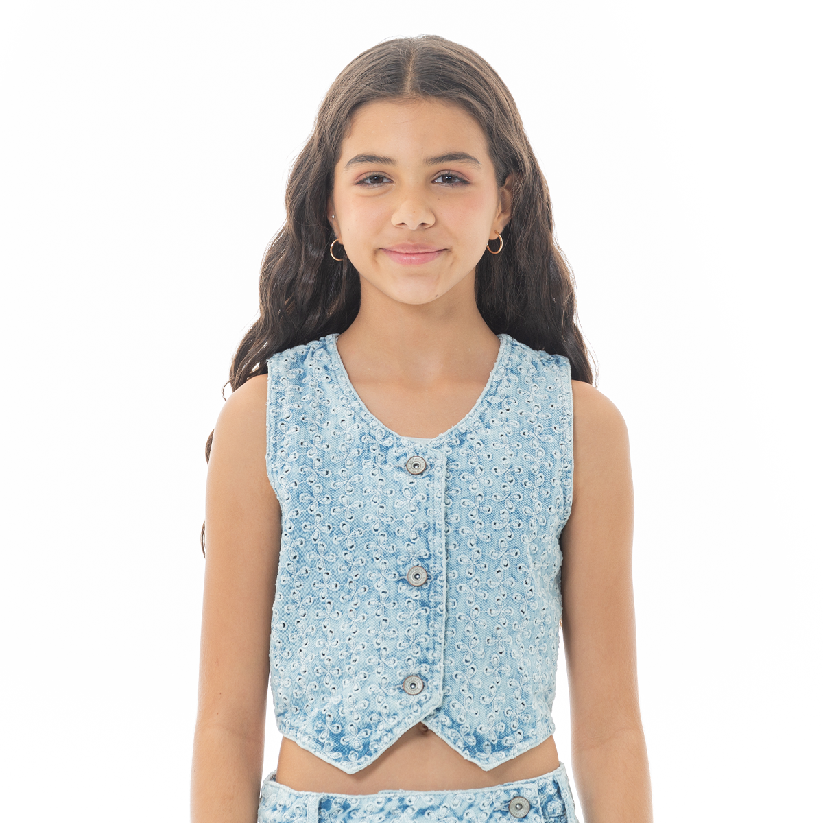 CHALECO PARA NIÑAS EN DISEÑO INDIGO OJALILLO