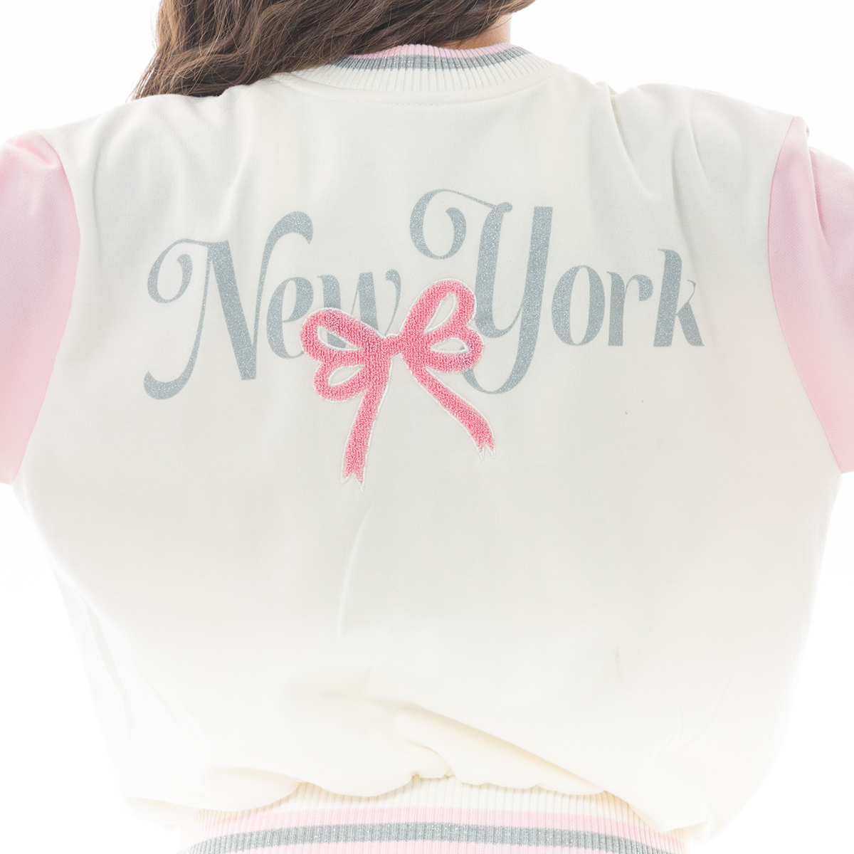 🎀 CHAQUETA PARA NIÑAS VARSITY - COLOR ROSADO