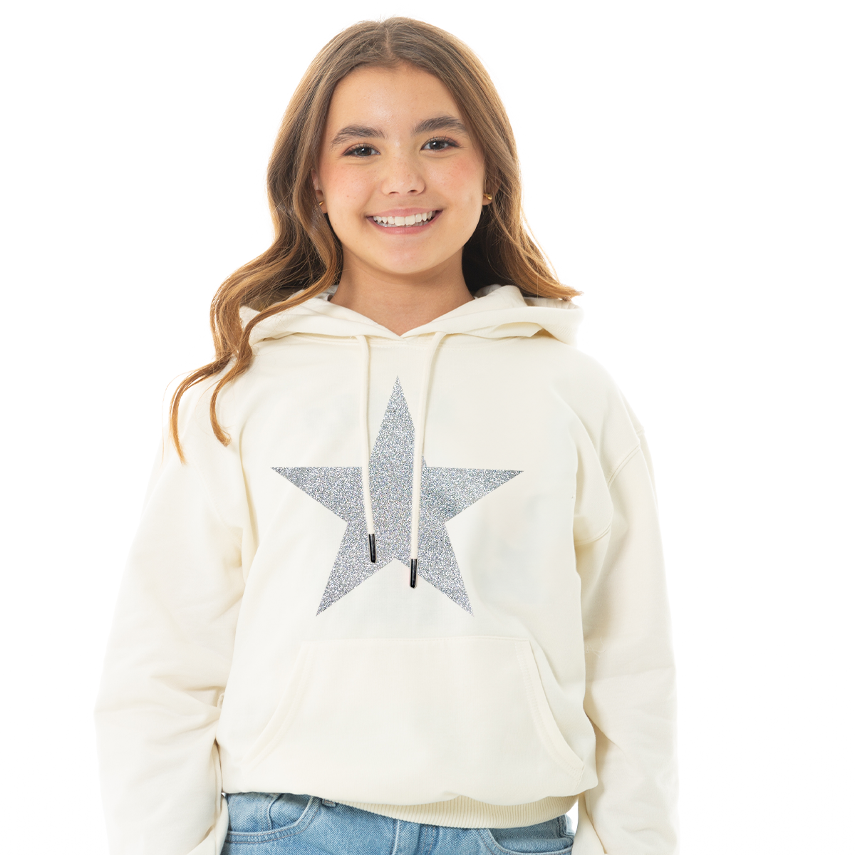 ⭐ HOODIE PARA NIÑAS CON DISEÑO ESTAMPADO DE ESTRELLA