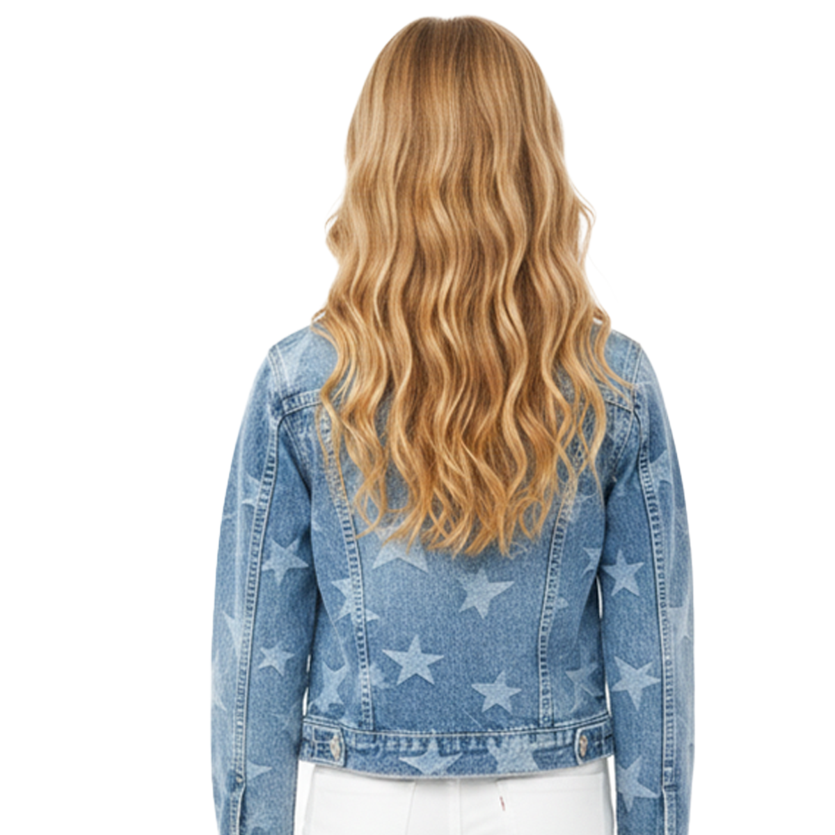 CHAQUETA PARA NIÑAS CON DISEÑO EN JACQUARD DE ESTRELLAS