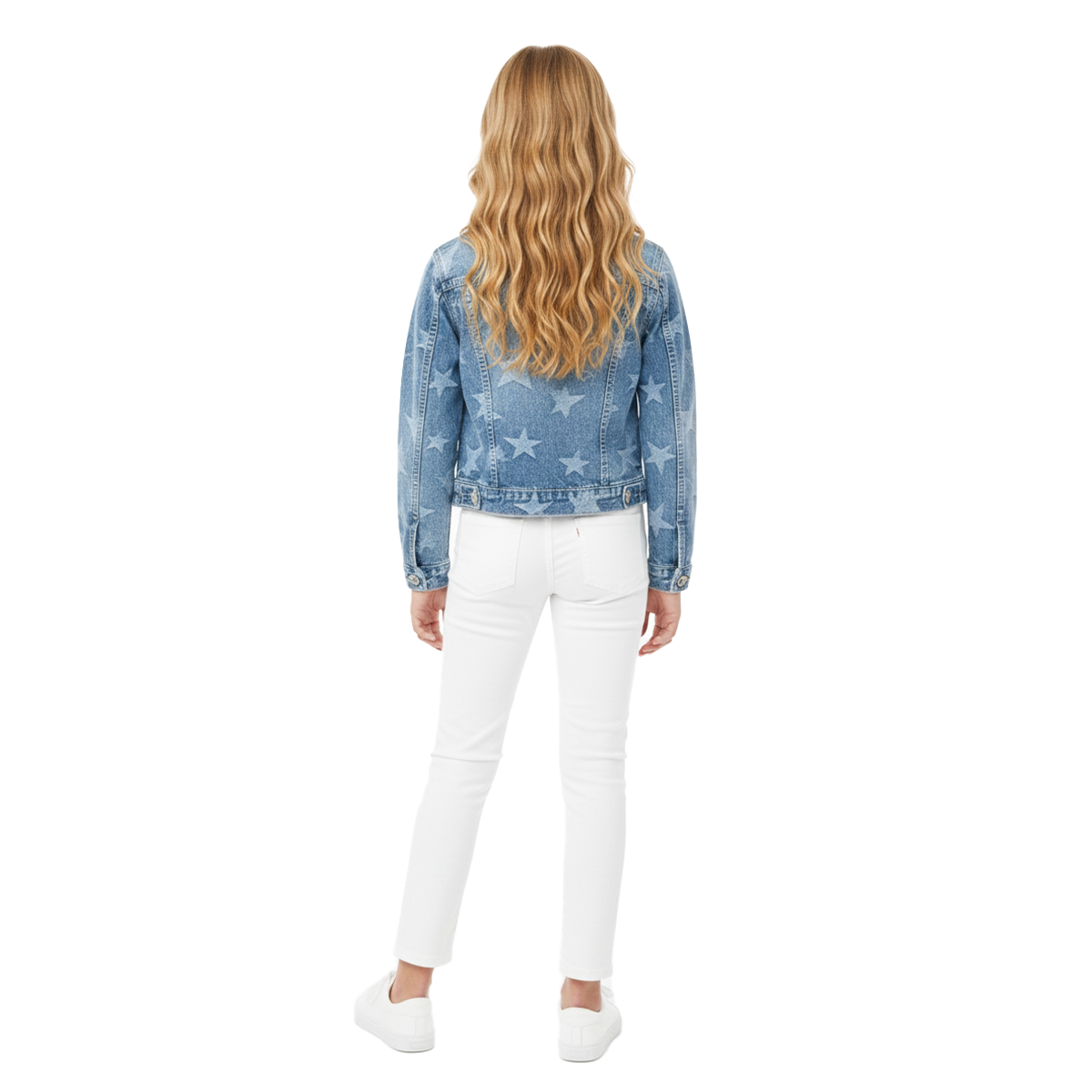 CHAQUETA PARA NIÑAS CON DISEÑO EN JACQUARD DE ESTRELLAS