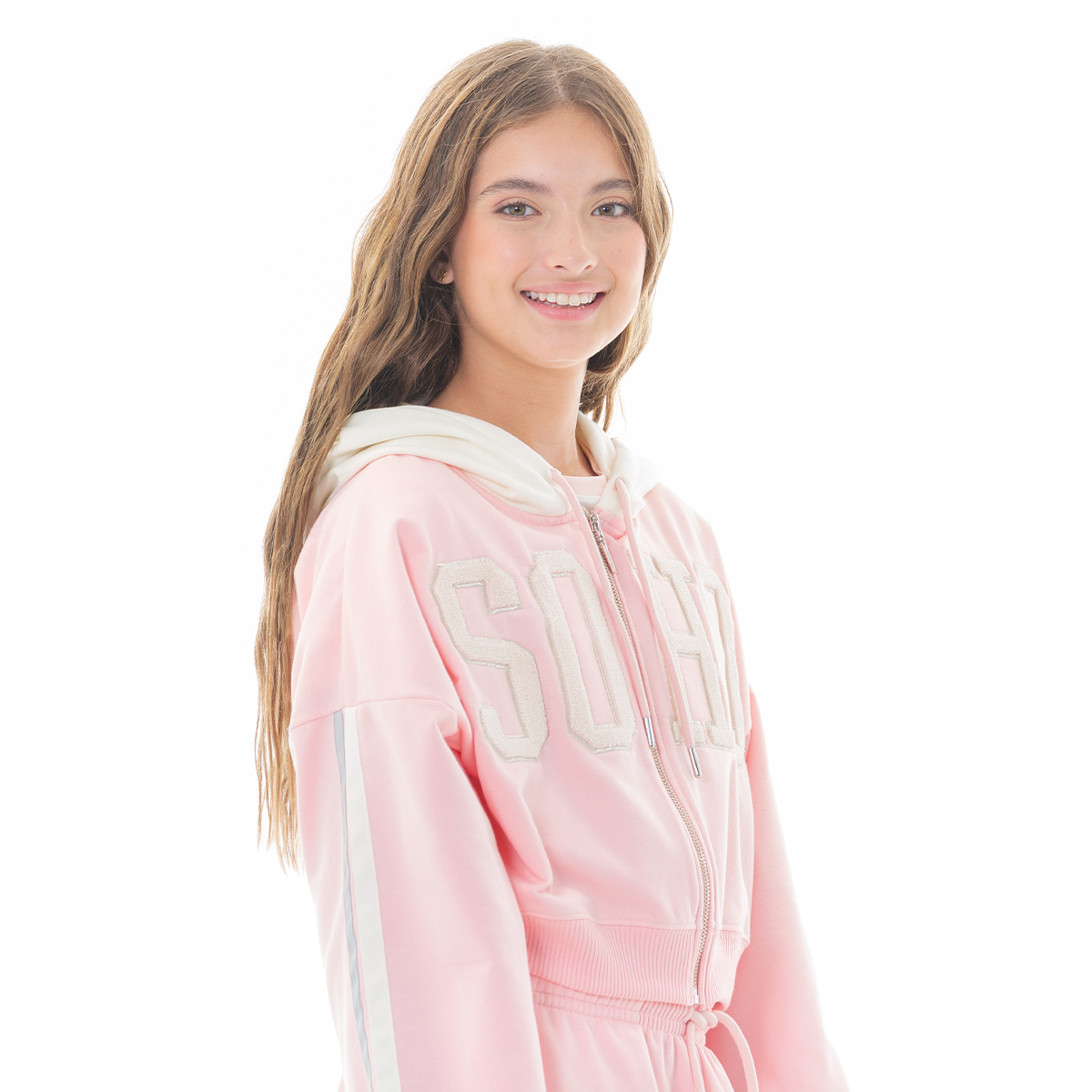 HOODIE PARA NIÑAS CON DISEÑO EN APLIQUE - SOHO
