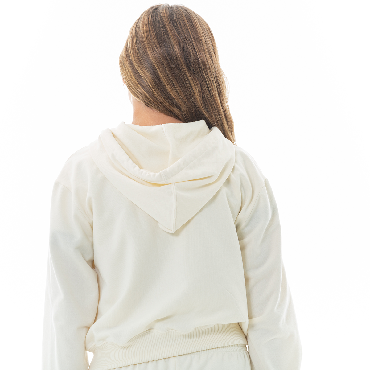 Hoodie para niñas con diseño de aplique afelpado usa - Off white