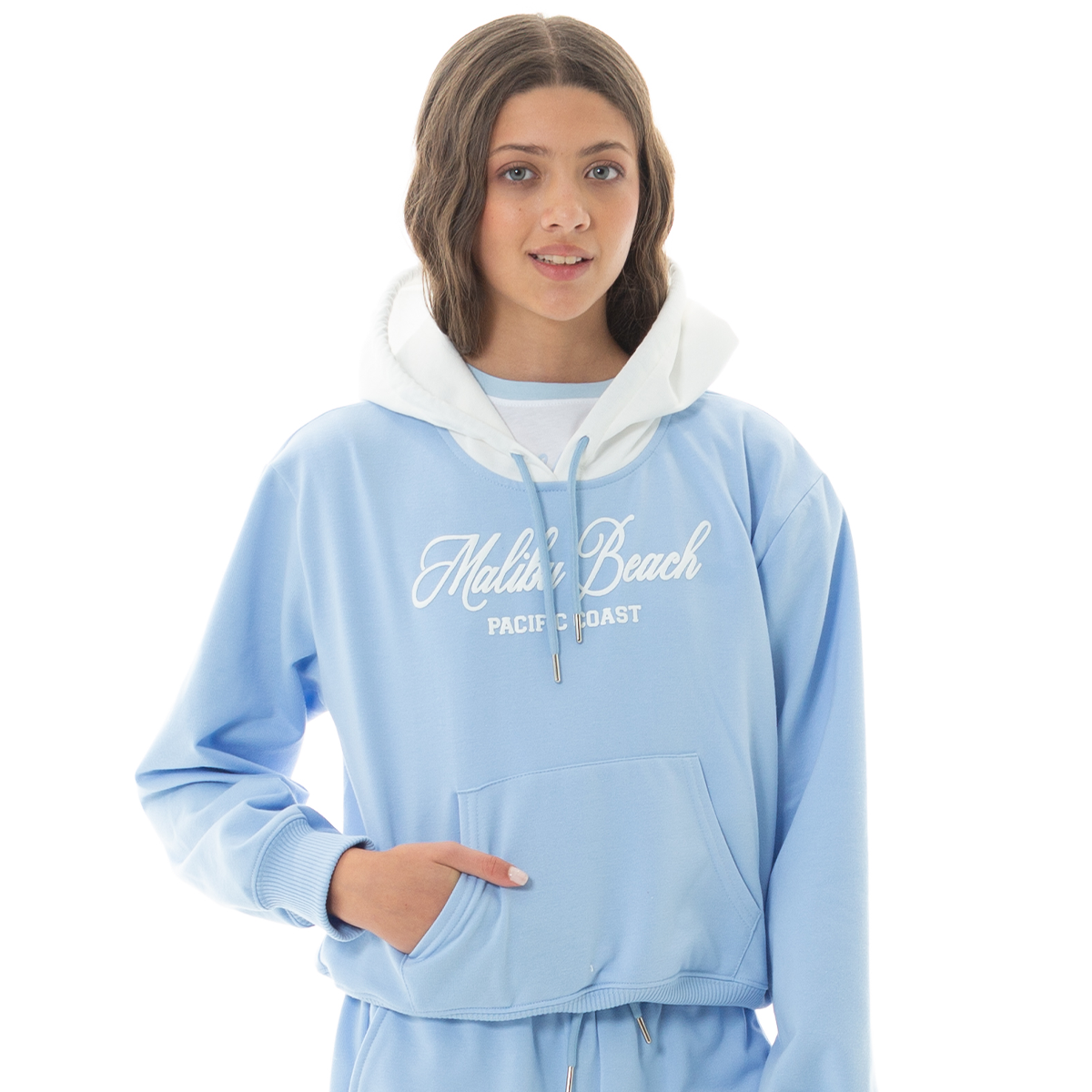 HOODIE PARA NIÑAS CON DISEÑO ESTAMPADO MALIBU BEACH