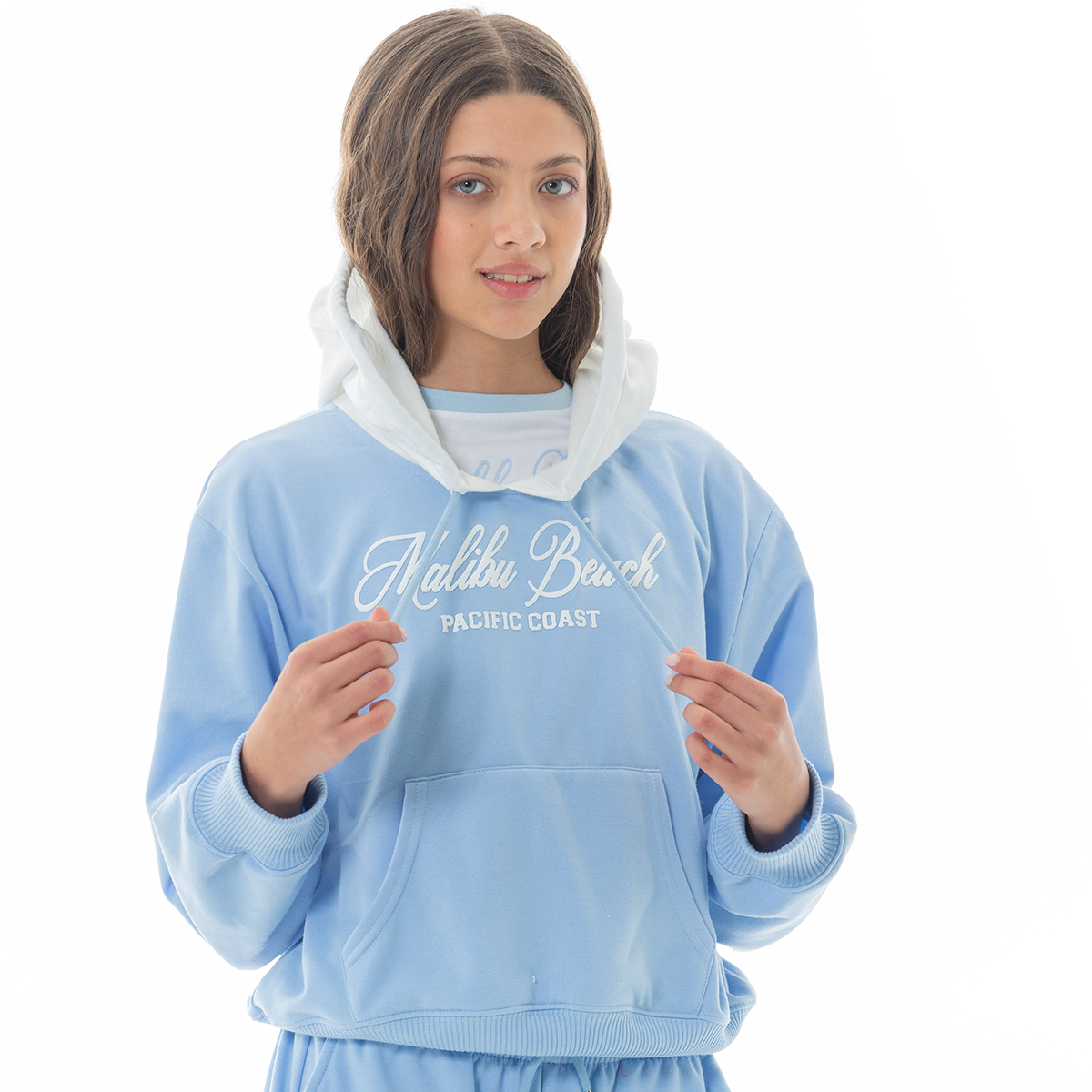 HOODIE PARA NIÑAS CON DISEÑO ESTAMPADO MALIBU BEACH
