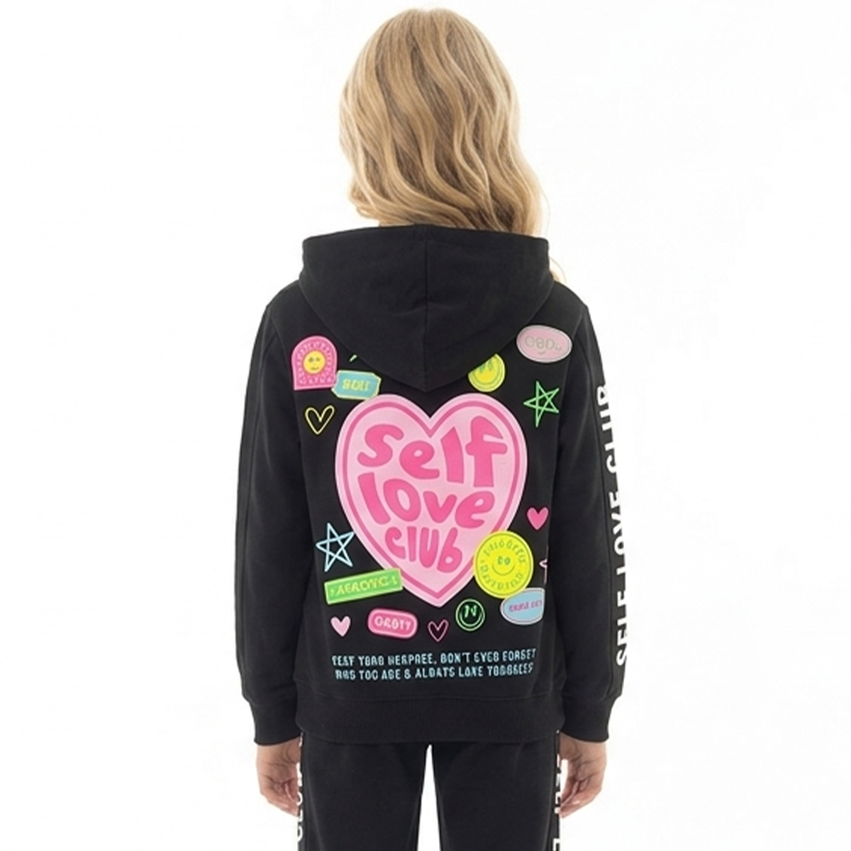 Hoodie para niñas con cremallera – self love club