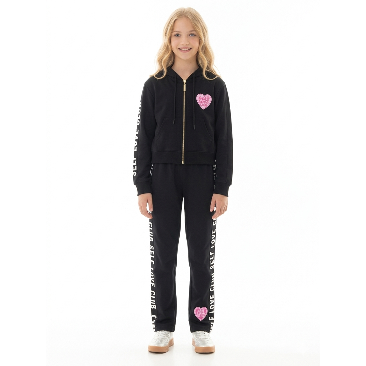Hoodie para niñas con cremallera – self love club