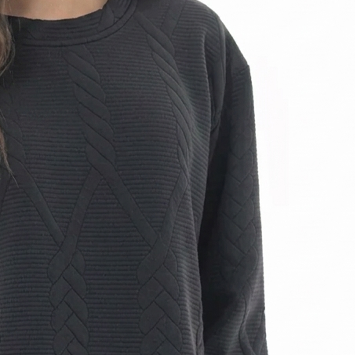Hodie para niñas con diseño texturizado - Negro