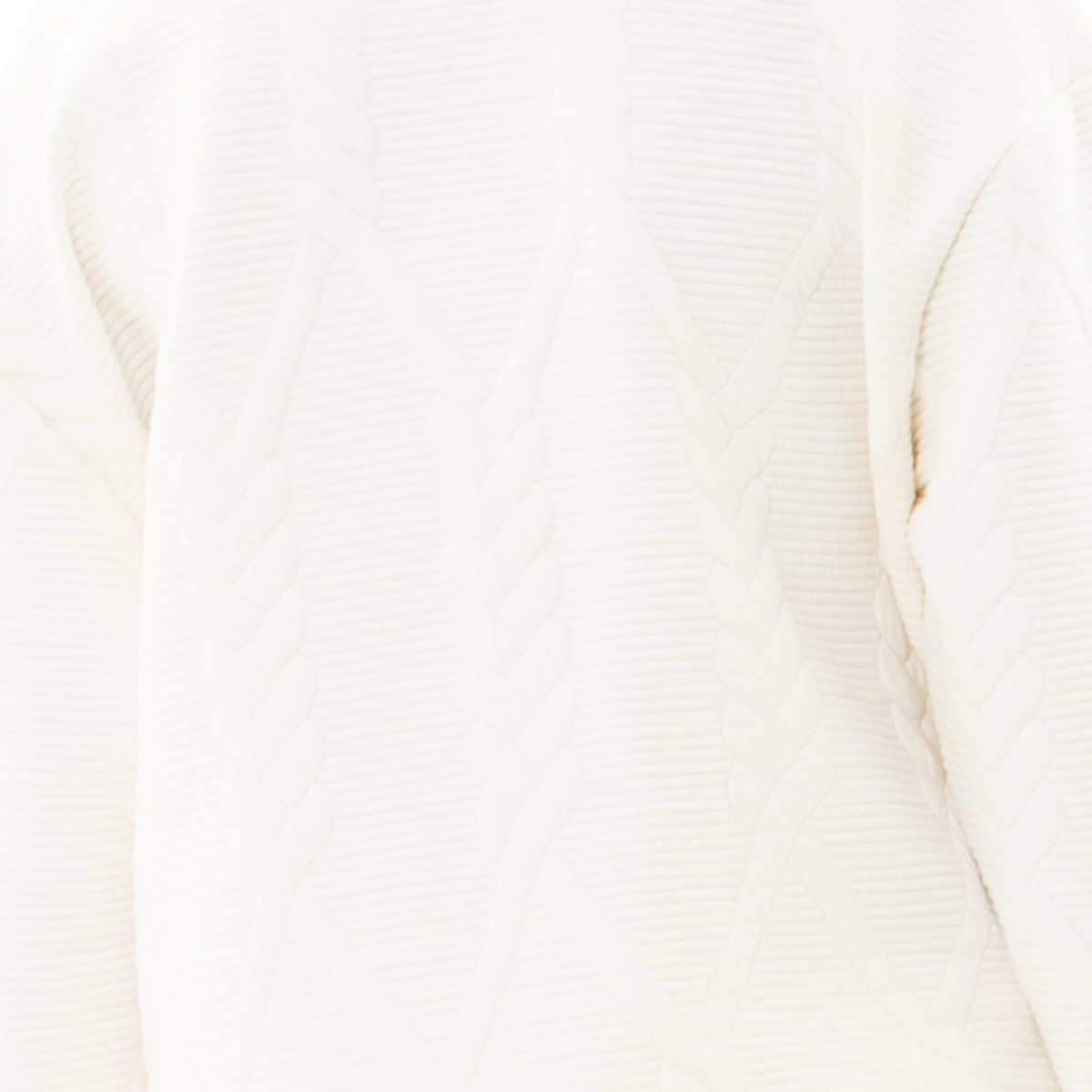 HOODIE PARA NIÑAS CON DISEÑO EN TEJIDO TRENZADO - COLOR MARFIL