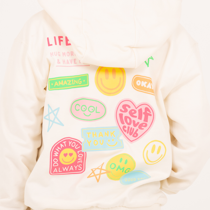 HOODIE ESTAMPADO PARA NIÑAS – MARFIL