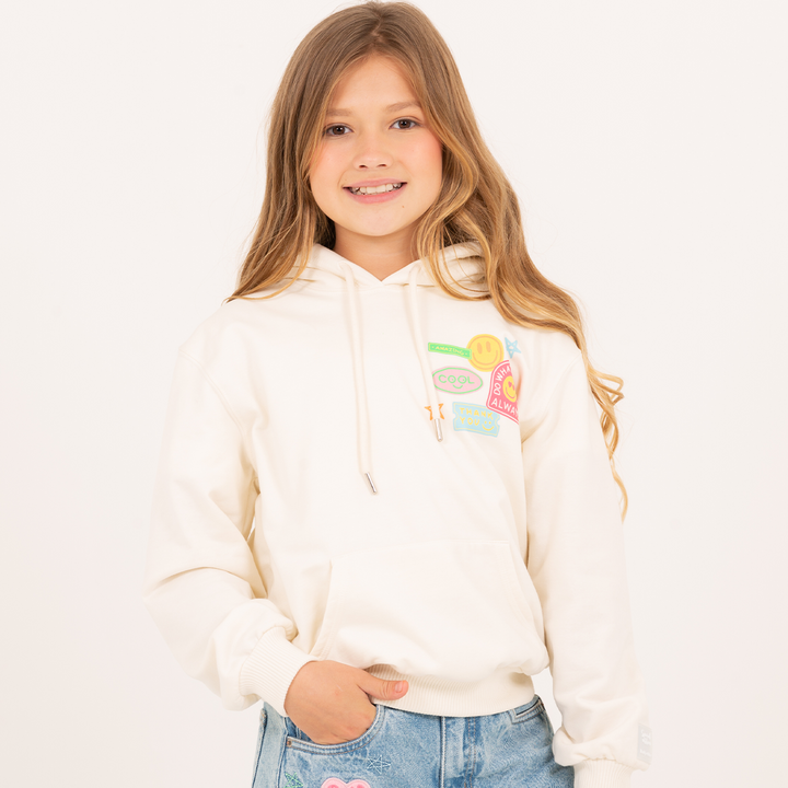 HOODIE ESTAMPADO PARA NIÑAS – MARFIL