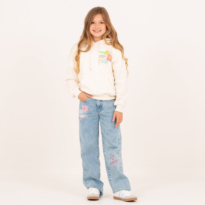 HOODIE ESTAMPADO PARA NIÑAS – MARFIL