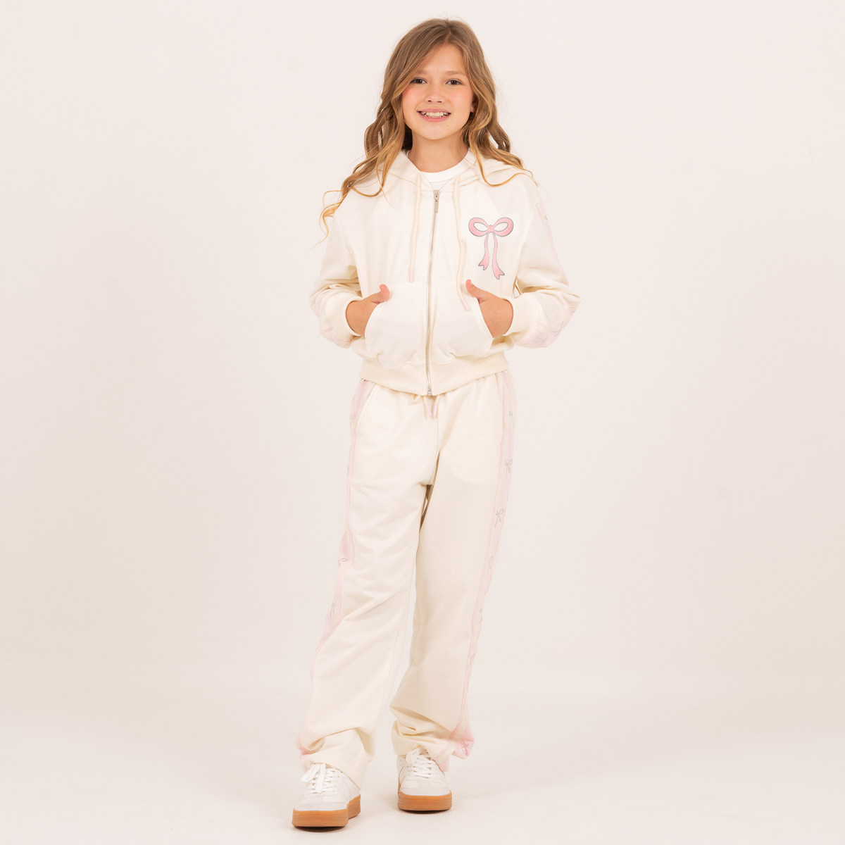 Hoodie para niñas con estampado de lazo en foil