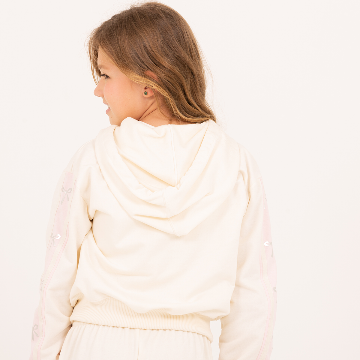 Hoodie para niñas con estampado de lazo en foil