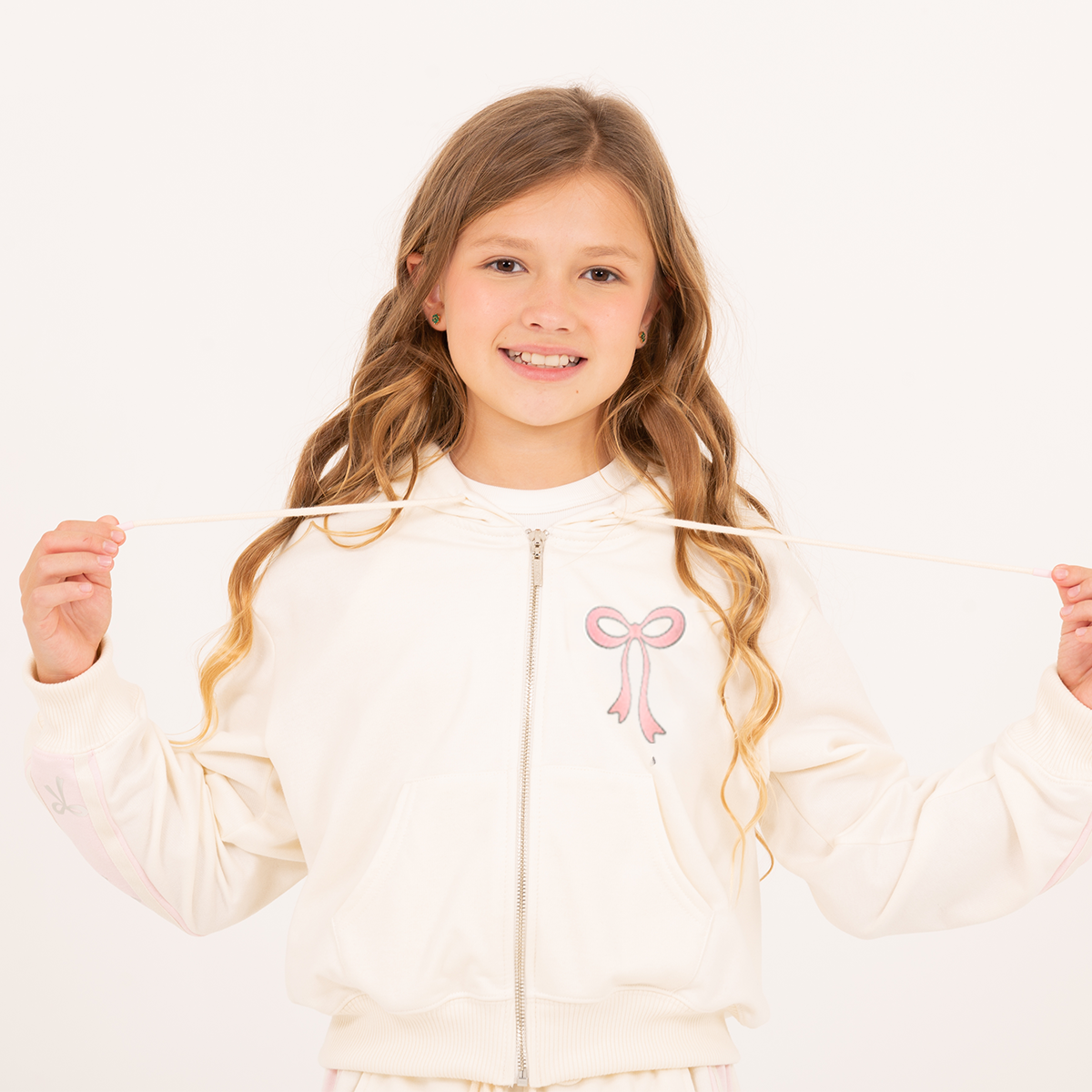Hoodie para niñas con estampado de lazo en foil